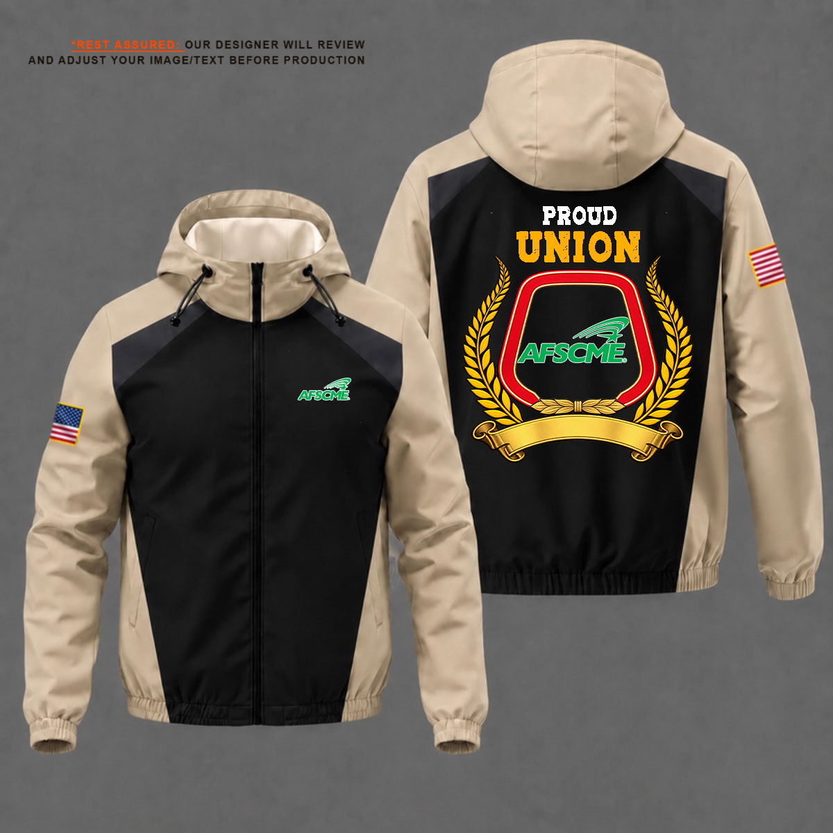2026 AFSCME Union Labor-Union Strong Windbreaker Jacket USS1001 - Image 4